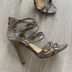 Town Shoes Glitter Strappy Stiletto Heels - Size 38